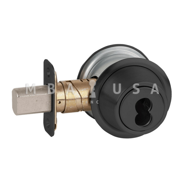 Schlage Grade 3 Single Cylinder Deadbolt, SFIC Prep Less Core, Adjustable 2-3/8" and 2-3/4" Backset, Flat Black Coated (B560B 622)