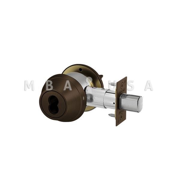 Schlage Grade 3 Single Cylinder Deadbolt, SFIC Prep Less Core, Dark Oxidized Satin Bronze Oil Rubbed, Non-Handed (B660B 613)
