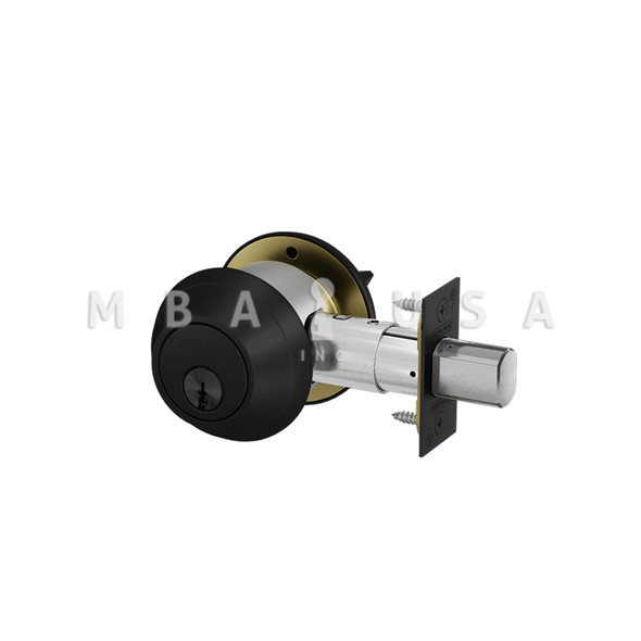 Schlage Grade 1 Single Cylinder Deadbolt, Conventional Cylinder, Flat Black Coated, Non-Handed (B660P 622)