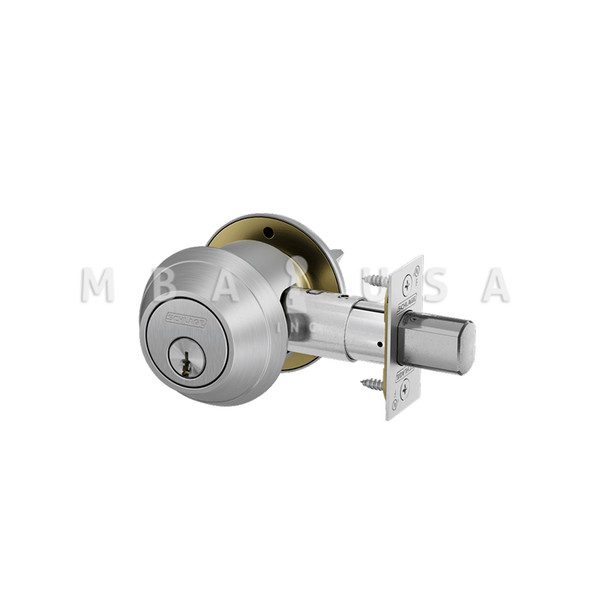 Schlage Grade 1 Single Cylinder Deadbolt, Conventional Cylinder, C123 Keyway, Satin Chrome, Non-Handed (B660P 626 C123)