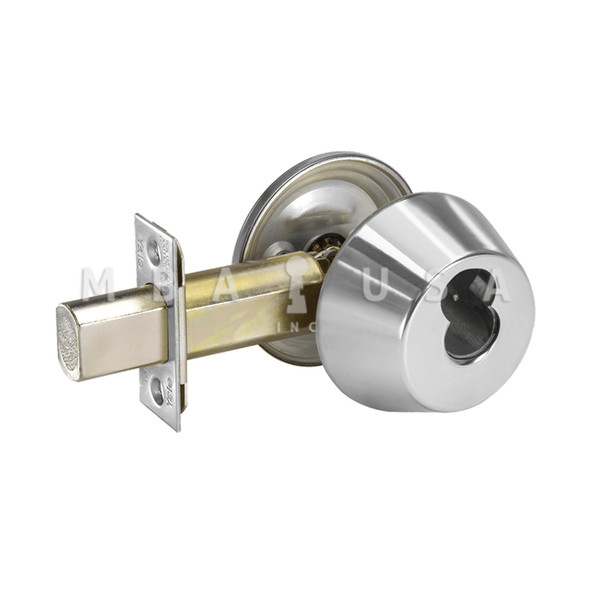 ACCENTRA Single Cylinder Deadbolt, Grade 1, 6-Pin LFIC Prep, Less Core, 2-3/4" Backset, 2-1/4" x 1" Face, Satin Chrome (D112 626 X 1210 ICLC)