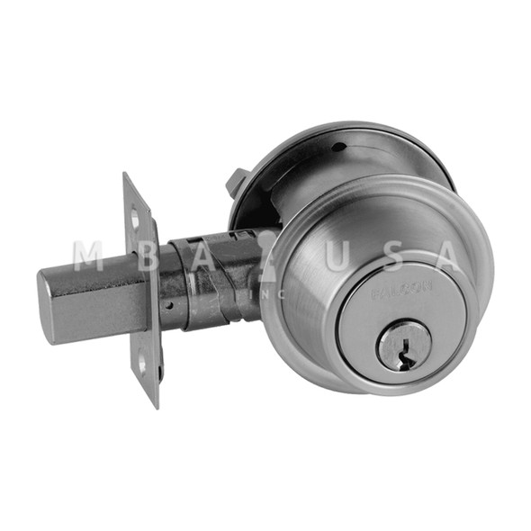 Falcon Grade 2 Deadbolt, Single Cylinder x Turn, Conventional Cylinder, Satin Chrome, Non-Handed (D241P 626)
