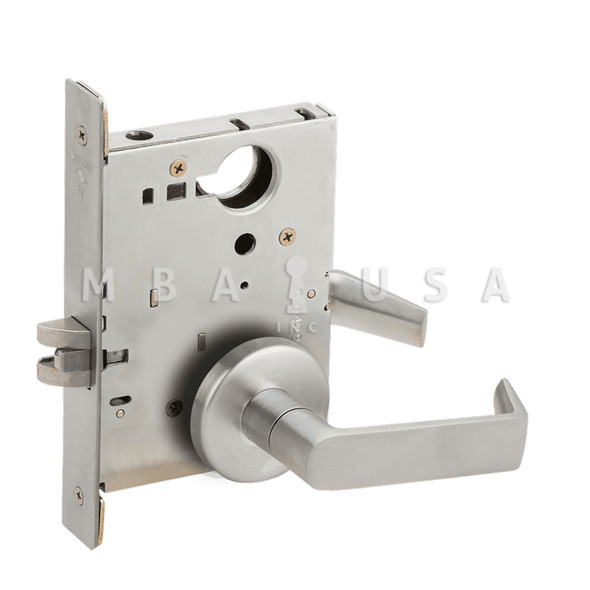 Schlage Grade 1 Passage Latch Mortise Lock, 06 Lever, B Rose, Satin Chrome, Field Reversible (L9010 06B 626)