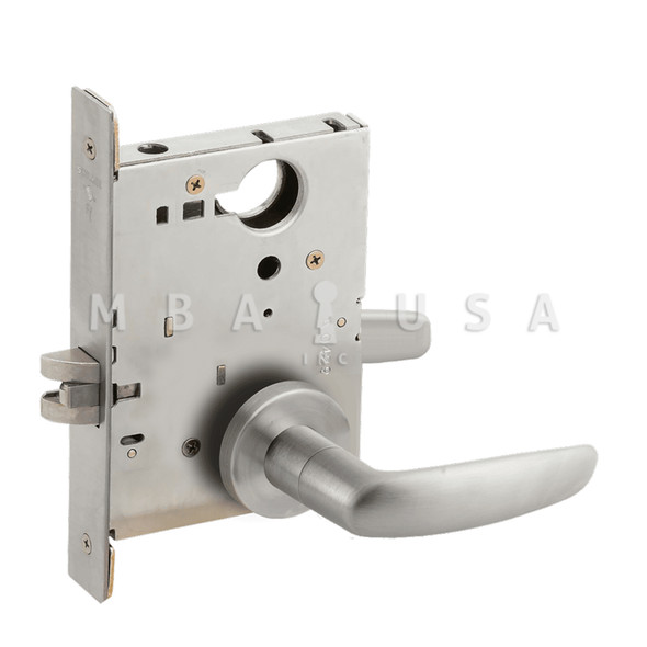 Schlage Grade 1 Passage Latch Mortise Lock, 07 Lever, A Rose, Satin Stainless Steel, Field Reversible (L9010 07A 630)