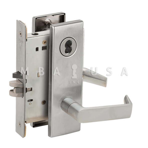 Schlage Grade 1 Entrance Office Mortise Lock, SFIC Prep Less Core, 06 Lever, N Escutcheon, Satin Chrome, Field Reversible (L9050B 06N 626)