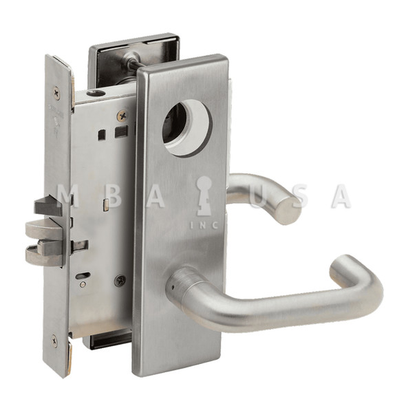 Schlage Grade 1 Entrance Office Mortise Lock, Less Cylinder, 03 Lever, N Escutcheon, Satin Chrome, Field Reversible (L9050L 03N 626)