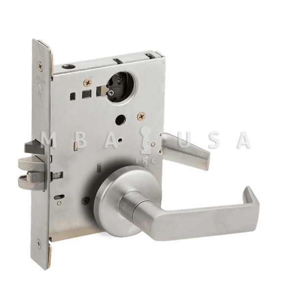 Schlage Grade 1 Storeroom Mortise Lock, Less Cylinder, 06 Lever, B Rose, Satin Chrome, Field Reversible (L9080L 06B 626)