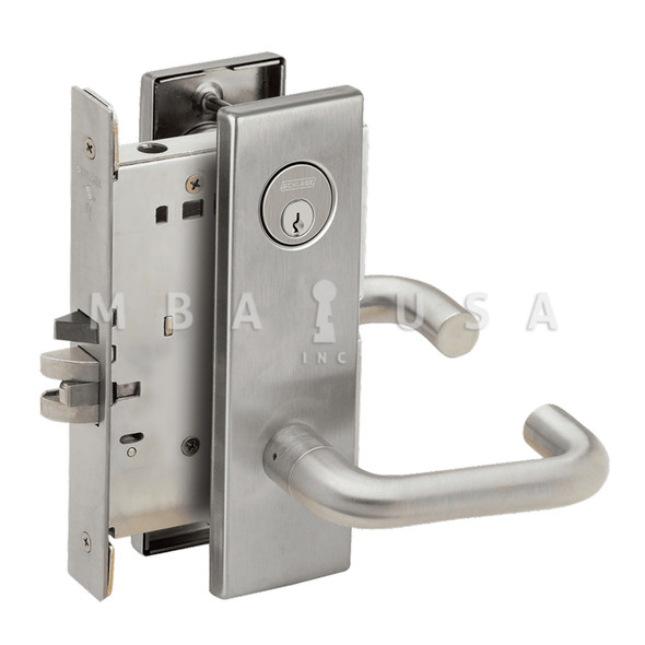 Schlage Grade 1 Storeroom Mortise Lock, Conventional Cylinder, 03 Lever, N Escutcheon, Satin Chrome, Field Reversible (L9080P 03N 626)