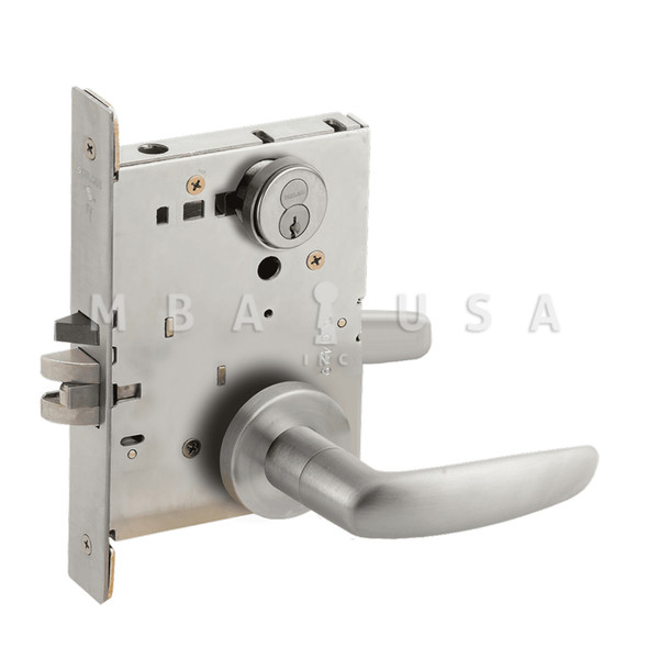 Schlage Grade 1 Storeroom Mortise Lock, Schlage FSIC w/ Core, 07 Lever, A Rose, Satin Chrome, Field Reversible (L9080R 07A 626)