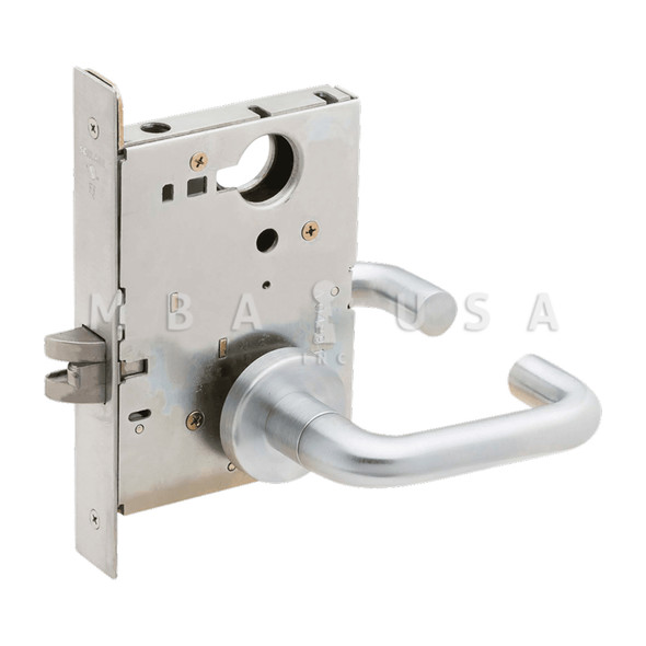 Schlage Grade 1 Fail Secure Electric Mortise Lock, Less Cylinder, 03 Lever, A Rose, Request to Exit, Satin Chromium Plated, Field Reversible (L9092EUL 03A 626 RX)