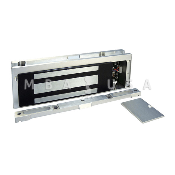 Securitron Maglock, 1200lbs. Holding Force, Door Position Switch, Bracket Mount, 12/24VDC, Satin Aluminum Clear Anodized (M68D)