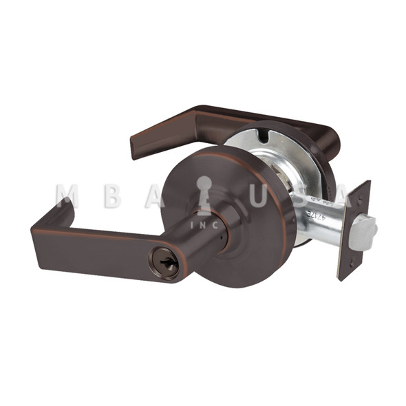 Schlage Grade 1 Storeroom Lock, Rhodes Lever, Standard Cylinder, Aged Bronze, Non-Handed (ND80PD RHO 643E)