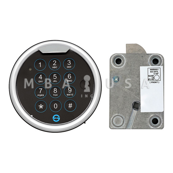 S&G Spartan Pivotbolt (Swingbolt) Package w/ 1-Battery Lighted Shoulder Screw Mounted Keypad, Chrome