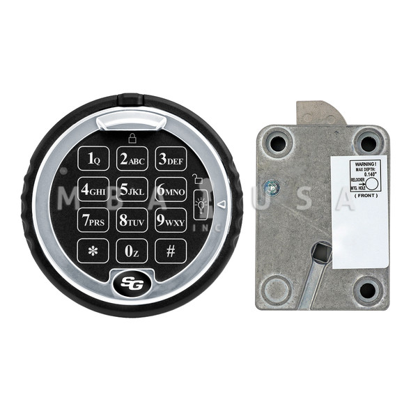 S&G Spartan Pivoltbolt (Swingbolt) Lock w/ Low-Profile Keypad, Rotating, Lighted (Chrome)