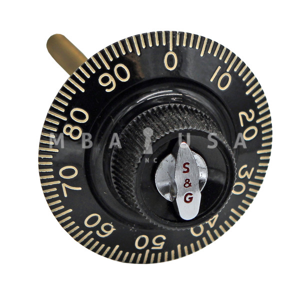S&G Spy Proof Dial, 3/8 Spindle, Black & White, 3.406" DT, Centi-Spline, 8400 Series Lock