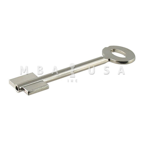 CAWI BRASS NICKEL PLATED DOUBLE BITTED KEY BLANK FOR 9 LEVER LOCK 72MM