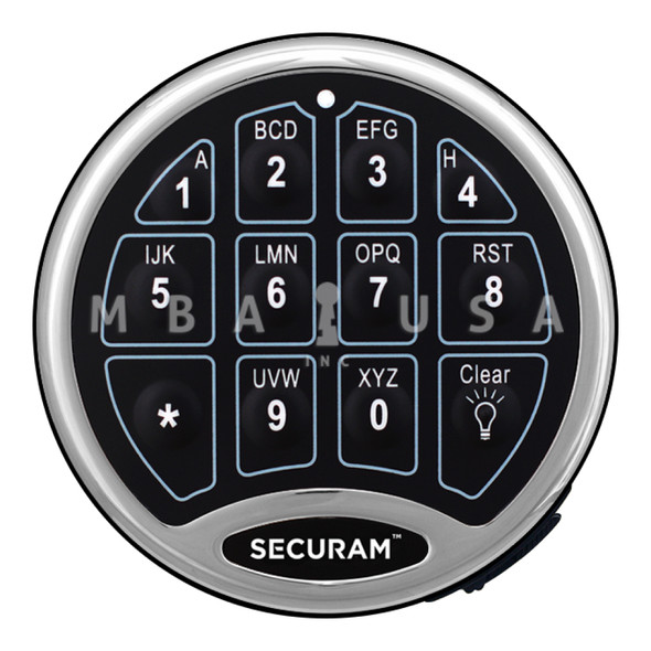 SafeLogic Back-Lit Keypad w/ Battery Drawer, Satin Chrome