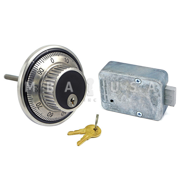 サムGA 3-Wheel Lock w/ Front Reading Dial & Ring, Black & White