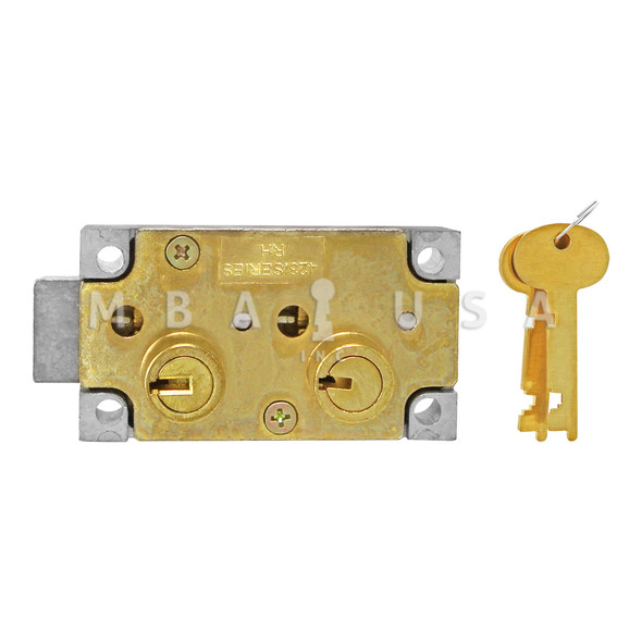 SD Lock, Double Little Nose, 1/2" Double Fixed, SY3 Guard - Right Hand (Brass)