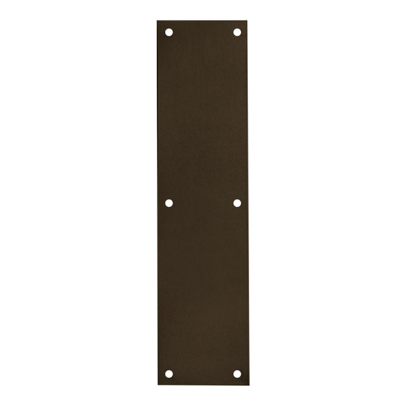 Rockwood Push Plate, 4" x 16", Standard Gauge 0.050, Dark Oxidized Satin Bronze Oil Rubbed (70C US10B) Rockwood Push Plate, 4" x 16", Standard Gauge 0.050, Dark Oxidized Satin Bronze Oil Rubbed (70C US10B)