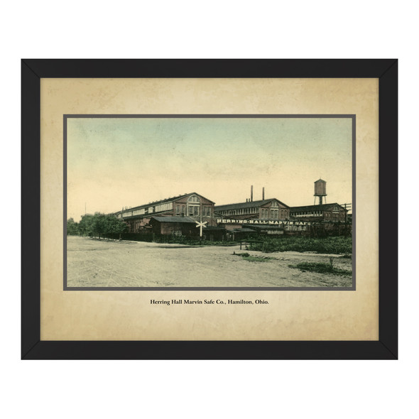 Illustration of the Herring Hall Marvin Safe Co. Plant, Framed Print (Landscape)