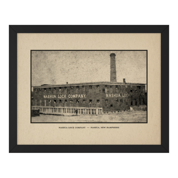 Photograph of the Nashua Lock Company Production Plant, Circa 1875, Framed Print (Landscape)