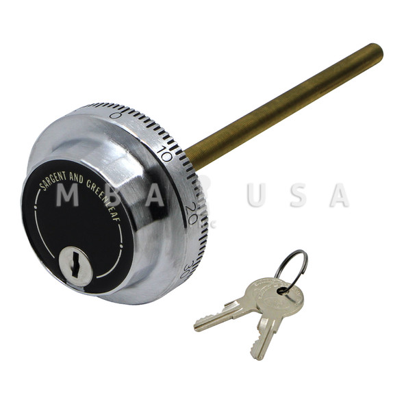 S&G Spy Proof Key Locking Dial, 3/8" Spindle, Satin Chrome, 6.5" DT, Spline on 60