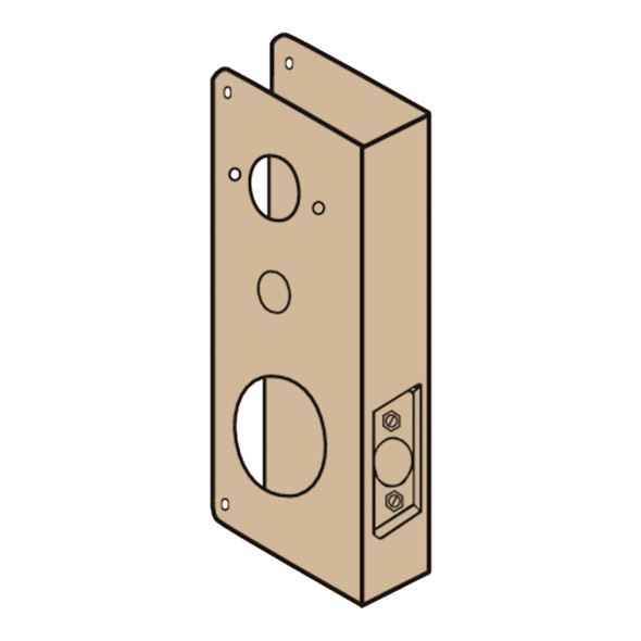 Don-Jo Wrap Around Plate, 22 Gauge Steel, 5" by 9", for KABA Simplex 1000 Lock, for 1-3/4" Door with 2-3/4" Backset, Bright Brass Finish (9-PB-CW) Don-Jo Wrap Around Plate, 22 Gauge Steel, 5" by 9", for KABA Simplex 1000 Lock, for 1-3/4" Door with 2-3/4" Backset, Bright Brass Finish (9-PB-CW)