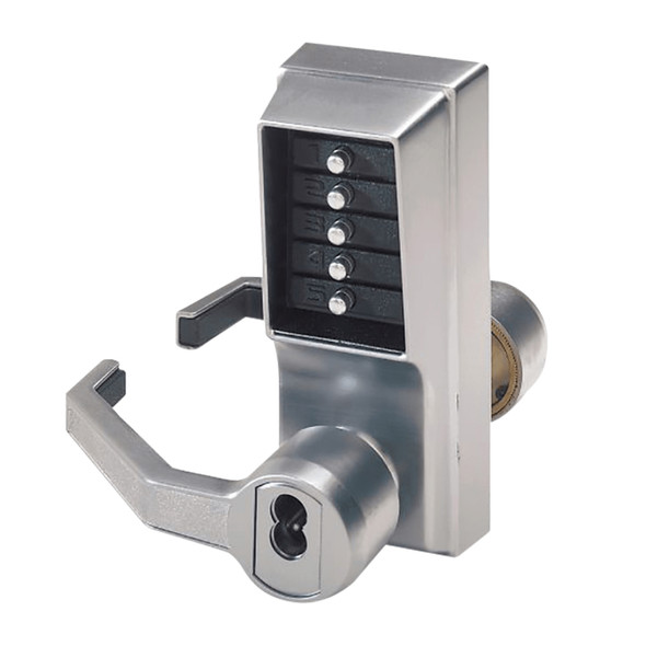 Simplex L1000 Series Pushbutton Cylindrical Lever Lock, Combination Entry Function with Key Override, Sargent LFIC Prep, Less Core (LL1021R-26D-41) Simplex L1000 Series Pushbutton Cylindrical Lever Lock, Combination Entry Function with Key Override, Sargent LFIC Prep, Less Core (LL1021R-26D-41)