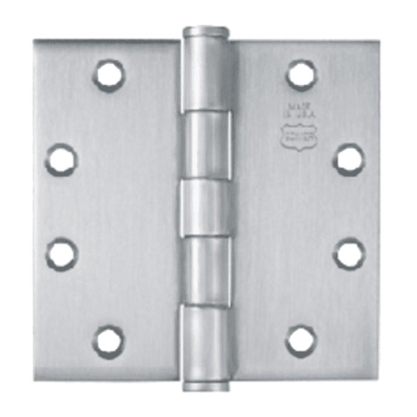 Bommer Five Knuckle Architectural Grade Hinge with Button Tips, Standard Steel Full Mortise, 4-1/2" by 4", Bright Brass (5000-454-632) Bommer Five Knuckle Architectural Grade Hinge with Button Tips, Standard Steel Full Mortise, 4-1/2" by 4", Bright Brass (5000-454-632)
