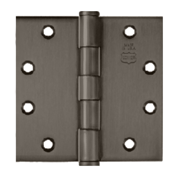 Bommer Ball Bearing Five Knuckle Architectural Grade Hinge with Button Tips, Standard Steel Full Mortise, 4-1/2" by 4-1/2", Blackened Satin Nickel (BB5000-450-647) Bommer Ball Bearing Five Knuckle Architectural Grade Hinge with Button Tips, Standard Steel Full Mortise, 4-1/2" by 4-1/2", Blackened Satin Nickel (BB5000-450-647)