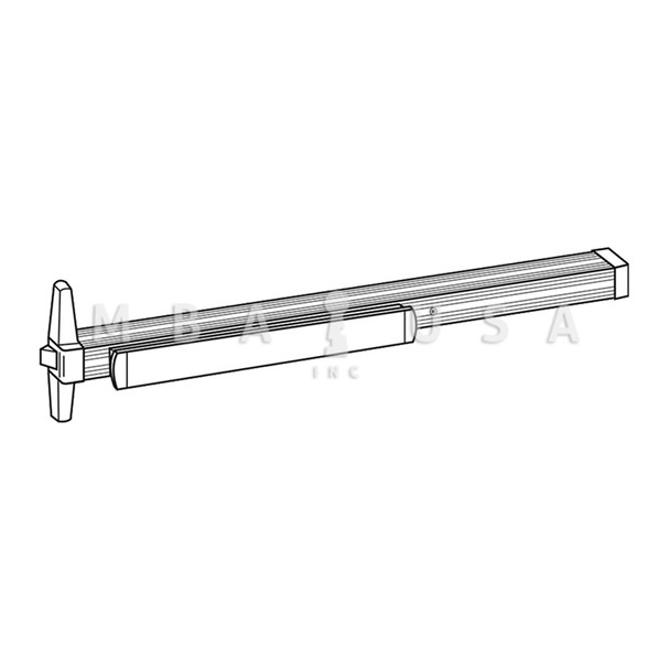 Von Duprin Grade 1 Rim Exit Device, Narrow Stile Pushpad, 36", Exit Only, Less Trim, Hex Key Dogging, Black Anodized Aluminum, Non-Handed (33AEO 3 315)