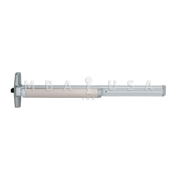 Von Duprin Grade 1 Rim Exit Device, Narrow Stile Pushpad, 36", Exit Only, Less Trim, Hex Key Dogging, Satin Aluminum Clear Anodized, Non-Handed (33AEO 3 US28)