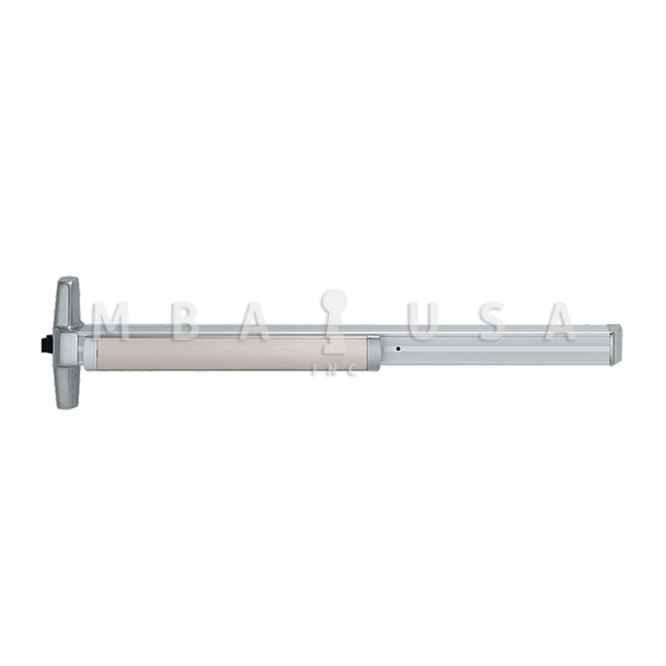 Von Duprin Grade 1 Rim Exit Device, Narrow Stile Pushpad, 48", Exit Only, Less Trim, Hex Key Dogging, Satin Chrome, Non-Handed (33AEO 4 26D)