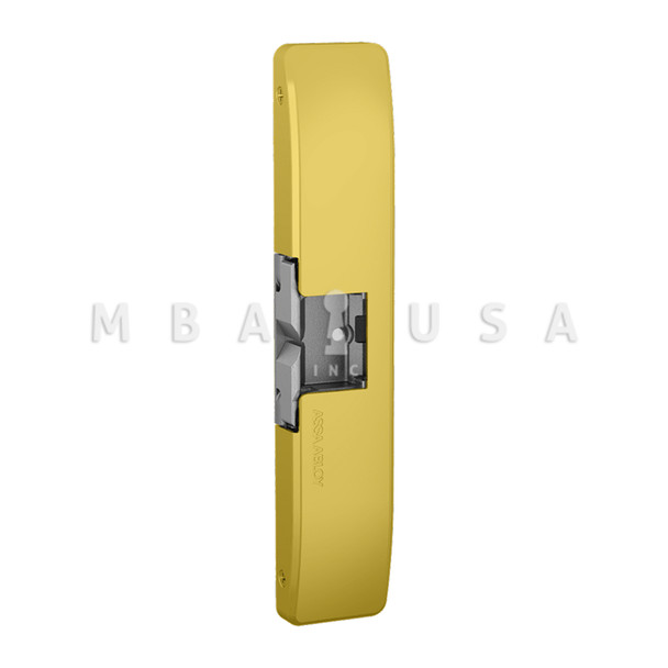 HES Grade 1 Electric Strike, Fail Safe/Fail Secure, 12/24 VDC, Surface Mounted, 3/4" Thickness, Satin Brass (9600-606)