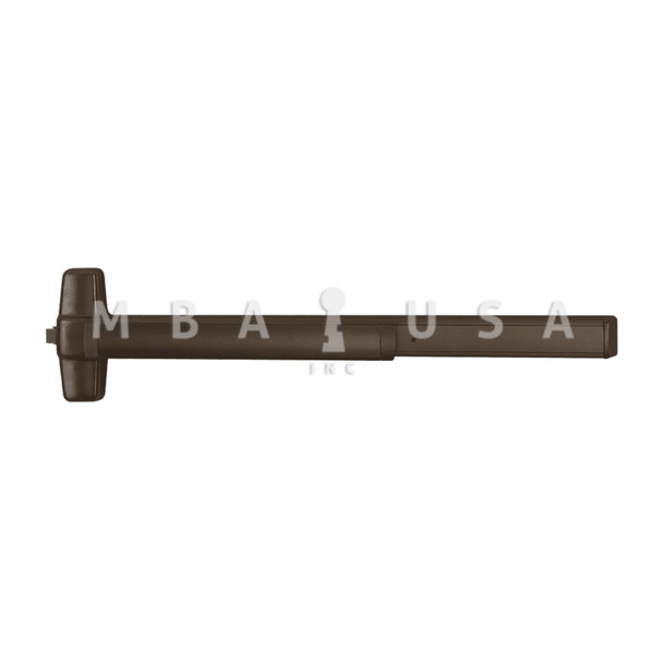 Von Duprin Grade 1 Rim Exit Device, 36" Length, Exit Only, Hex Key Dogging, Dark Bronze Anodized Aluminum, Non-Handed (98EO 3 313)