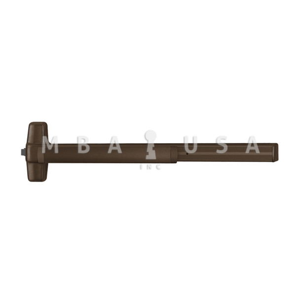 Von Duprin Grade 1 Rim Exit Bar, Wide Stile Pushpad, 36" Device, Exit Only, Less Trim, Hex Key Dogging, Dark Bronze Anodized Aluminum, Non-Handed (99EO 3 313)