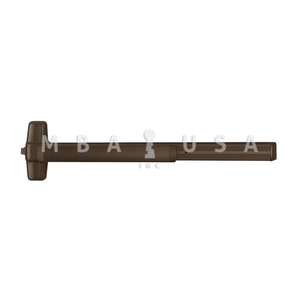Von Duprin Grade 1 Rim Exit Bar, Wide Stile Pushpad, 48" Device, Exit Only, Less Trim, Hex Key Dogging, Dark Bronze Anodized Aluminum, Non-Handed (99EO 4 313)