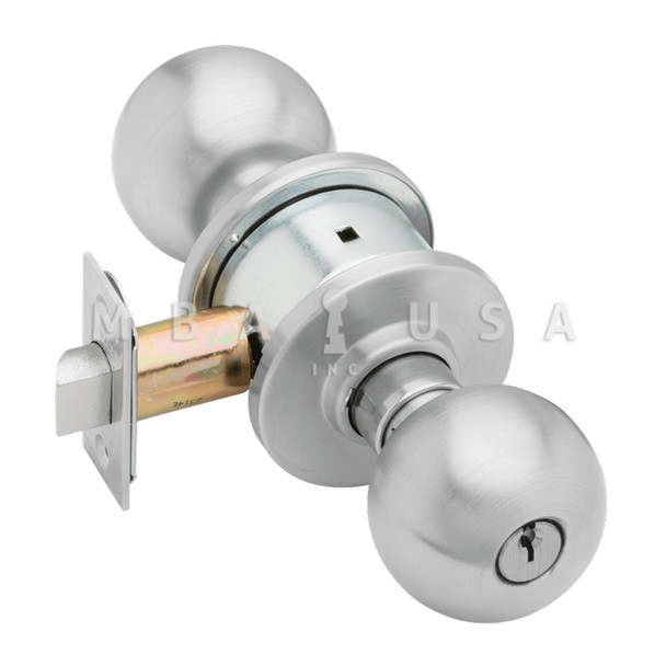 Schlage Grade 2 Classroom Cylindrical Lock, Orbit Knob, Conventional Cylinder, Satin Chrome, Non-Handed (A70PD ORB 626)