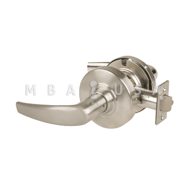 Schlage Grade 2 Passage Cylindrical Lock w/ Field Selectable Vandlgard, Athens Lever, Non-Keyed, Satin Nickel, Non-Handed (ALX10 ATH 619)
