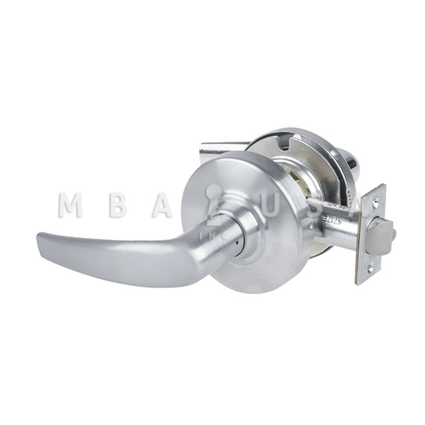 Schlage Grade 2 Passage Cylindrical Lock w/ Field Selectable Vandlgard, Athens Lever, Non-Keyed, Satin Chrome, Non-Handed (ALX10 ATH 626)