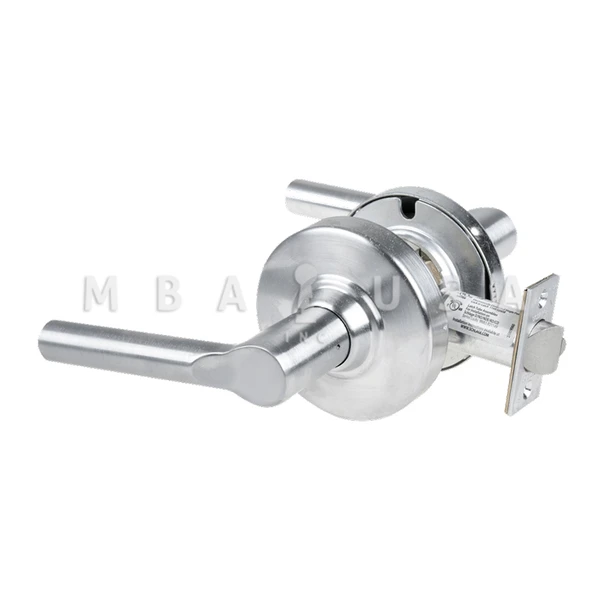 Schlage Grade 2 Passage Cylindrical Lock w/ Field Selectable Vandlgard, Broadway Lever, Non-Keyed, Satin Chrome, Non-Handed (ALX10 BRW 626)