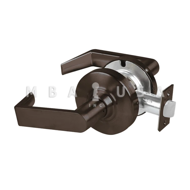 Schlage Grade 2 Passage Cylindrical Lock w/ Field Selectable Vandlgard, Rhodes Lever, Non-Keyed, Oil-Rubbed Bronze, Non-Handed (ALX10 RHO 613)