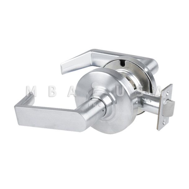 Schlage Grade 2 Passage Cylindrical Lock w/ Field Selectable Vandlgard, Rhodes Lever, Non-Keyed, Satin Chrome, Non-Handed (ALX10 RHO 626)