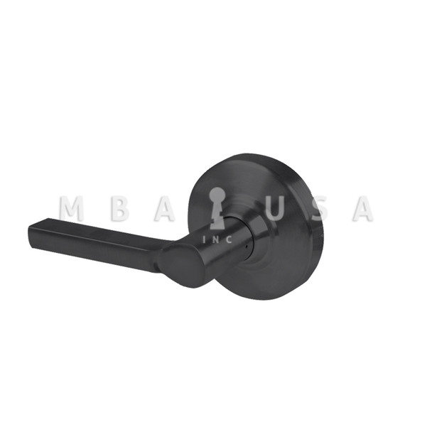 Schlage Grade 2 Dummy Cylindrical Lock w/ Field Selectable Vandlgard, Latitude Lever, Non-Keyed, Matte Black, Non-Handed (ALX170 LAT 622)
