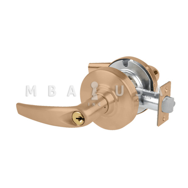 Schlage Grade 2 Entrance Cylindrical Lock w/ Field Selectable Vandlgard, Athens Lever, Conventional Cylinder, Satin Bronze, Non-Handed (ALX53P ATH 612)