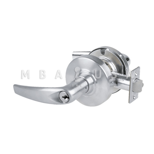 Schlage Grade 2 Classroom Cylindrical Lock w/ Field Selectable Vandlgard, Athens Lever, Conventional Cylinder, Satin Chrome, Non-Handed (ALX70P ATH 626)