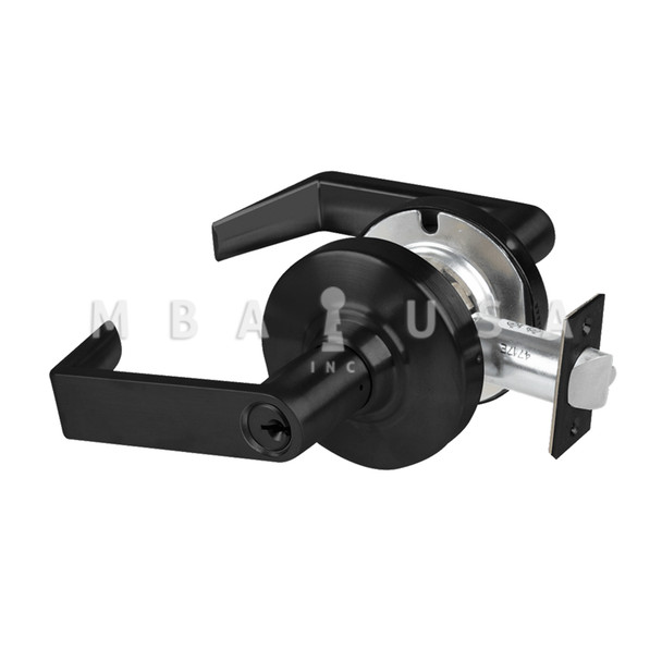 Schlage Grade 2 Classroom Cylindrical Lock w/ Field Selectable Vandlgard, Rhodes Lever, Conventional Cylinder, Matte Black, Non-Handed (ALX70P RHO 622)