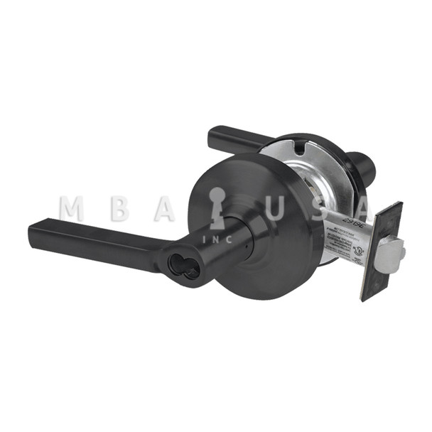 Schlage Grade 2 Storeroom Cylindrical Lock w/ Field Selectable Vandlgard, Latitude Lever, FSIC Less Core, Matte Black, Non-Handed (ALX80J LAT 622)