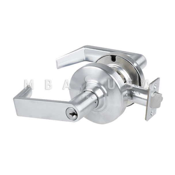 Schlage Grade 2 Storeroom Cylindrical Lock w/ Field Selectable Vandlgard, Rhodes Lever, Conventional Cylinder, Satin Chrome, Non-Handed (ALX80P RHO 626)